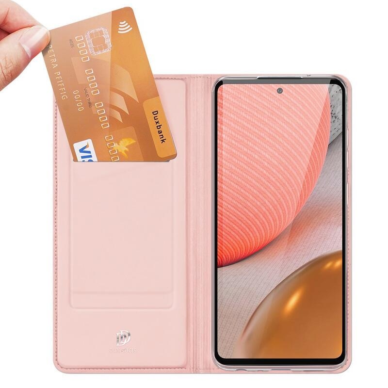 DUX PU bőr tok Samsung Galaxy A72 5G/4G készülékhez - rózsaszín