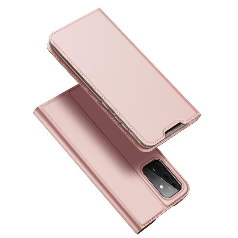 DUX PU bőr tok Samsung Galaxy A72 5G/4G készülékhez - rózsaszín