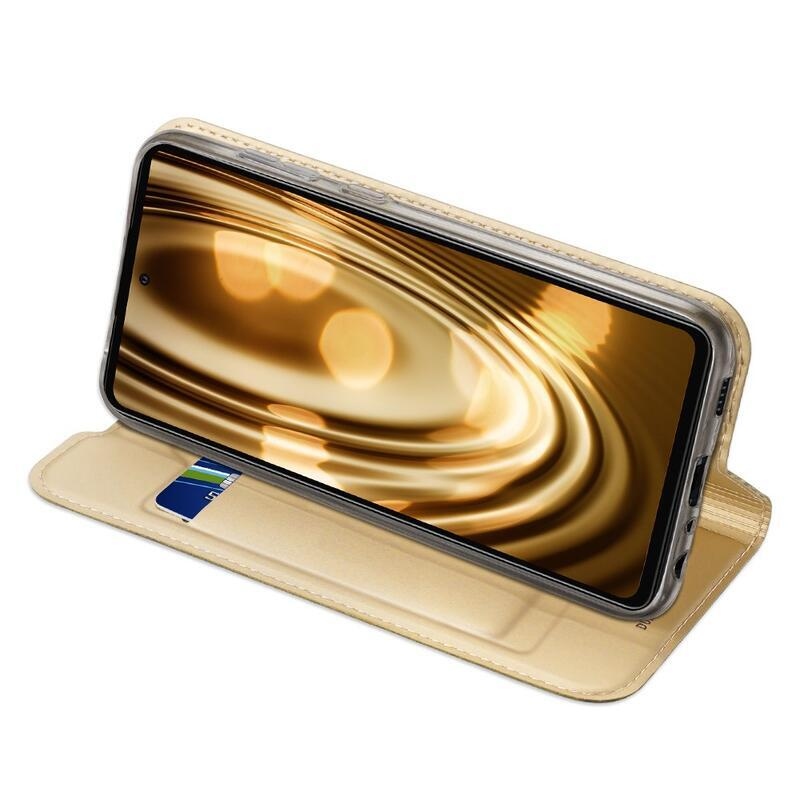 DUX PU bőr tok Samsung Galaxy A72 5G/4G készülékhez - arany színben