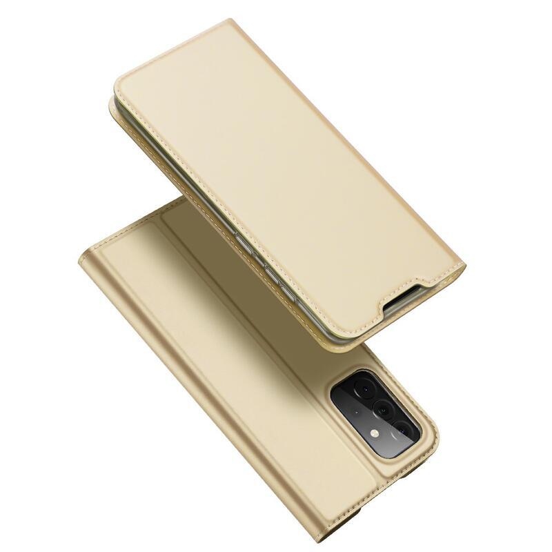 DUX PU bőr tok Samsung Galaxy A72 5G/4G készülékhez - arany színben