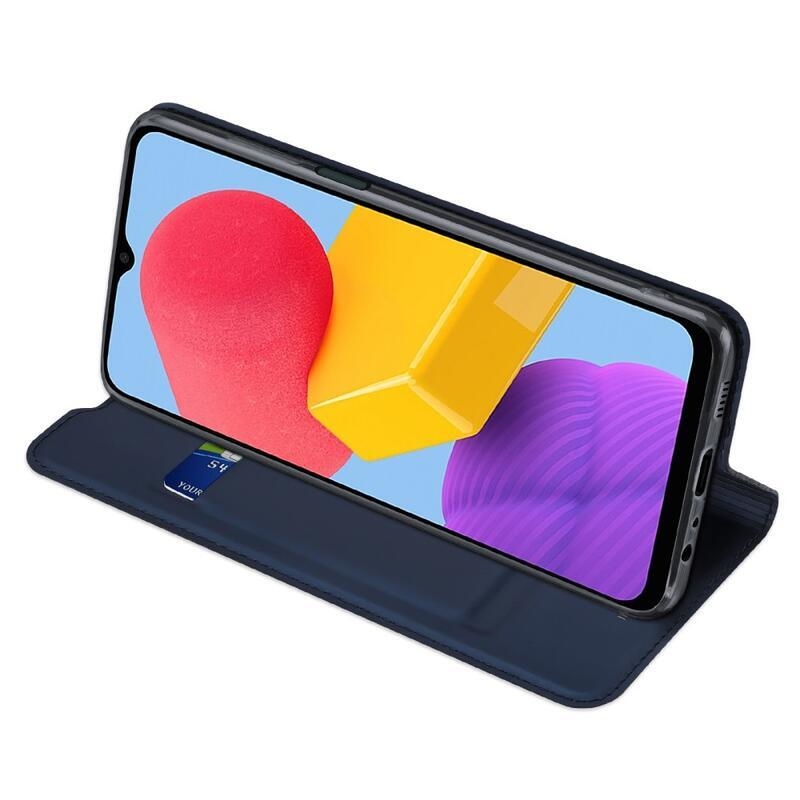 DUX PU bőr tok Samsung Galaxy M13 4G készülékhez - sötétkék