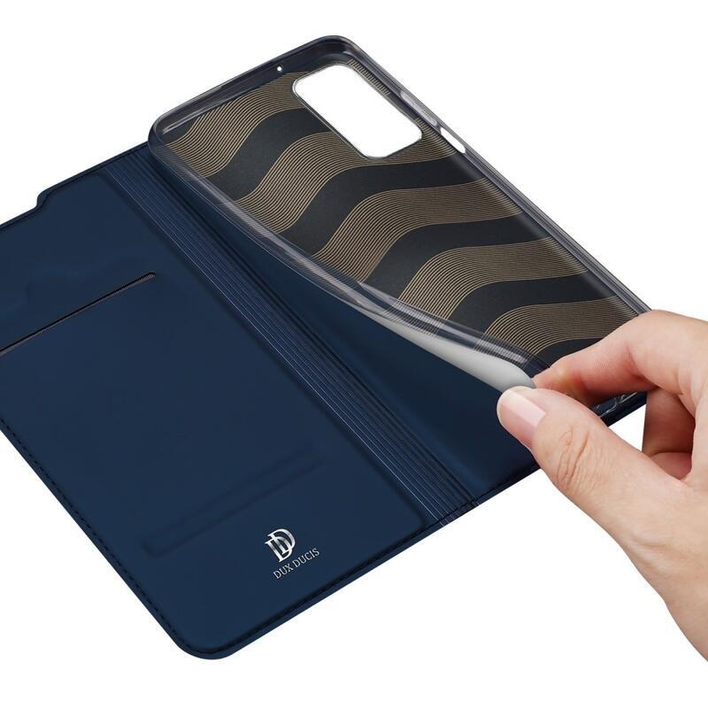 DUX PU bőr tok Samsung Galaxy M13 4G készülékhez - sötétkék