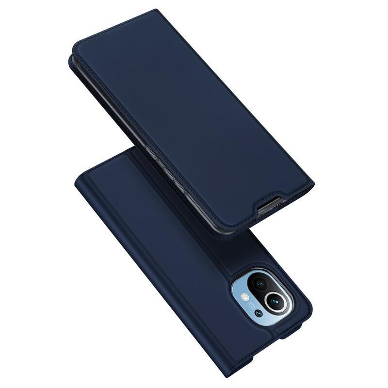 DUX PU bőr tok a Xiaomi Mi 11 készülékhez - sötétkék