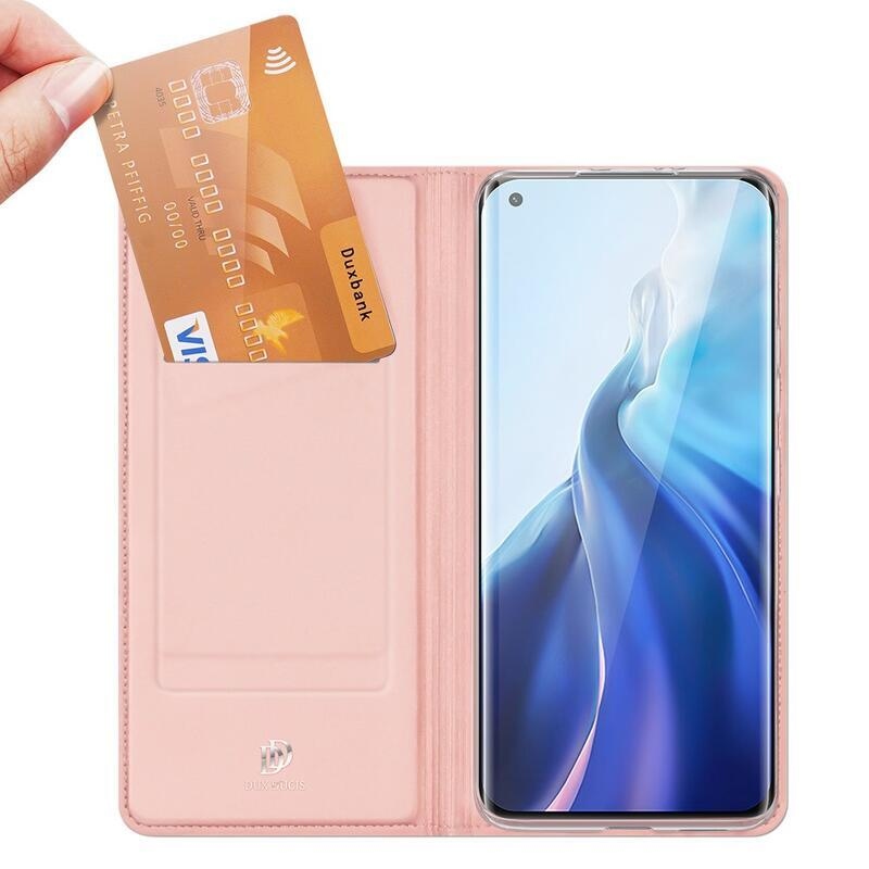 DUX PU bőr tok a Xiaomi Mi 11-hez - rózsaszín