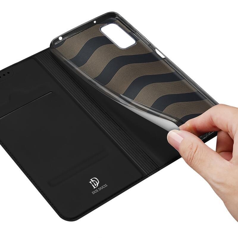 DUX PU bőr tok a Xiaomi Poco M4 5G készülékhez - fekete