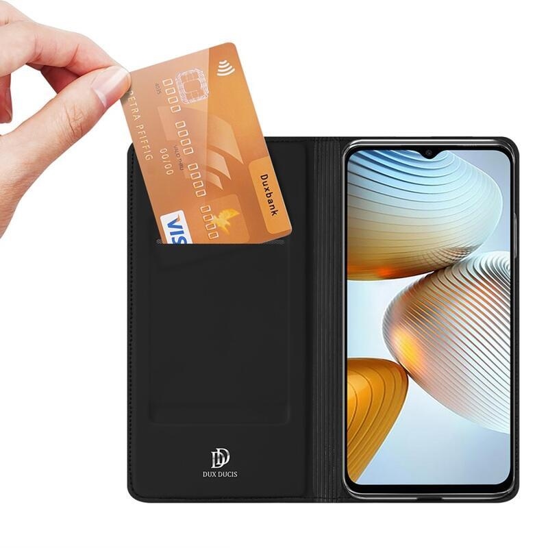 DUX PU bőr tok a Xiaomi Poco M4 5G készülékhez - fekete