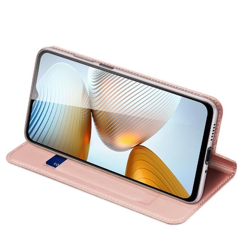 DUX PU bőr tok Xiaomi Poco M4 5G - rózsaarany színben