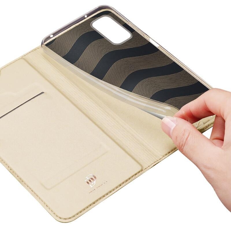 DUX PU bőr tok a Xiaomi Poco M4 5G készülékhez - arany színű