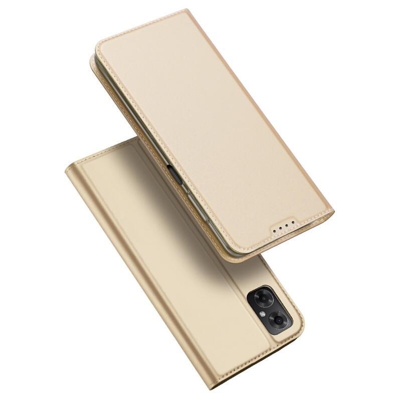 DUX PU bőr tok a Xiaomi Poco M4 5G készülékhez - arany színű