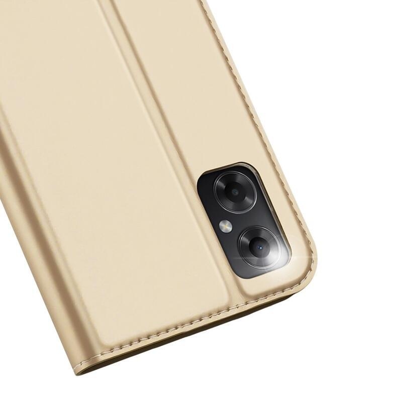 DUX PU bőr tok a Xiaomi Poco M4 5G készülékhez - arany színű