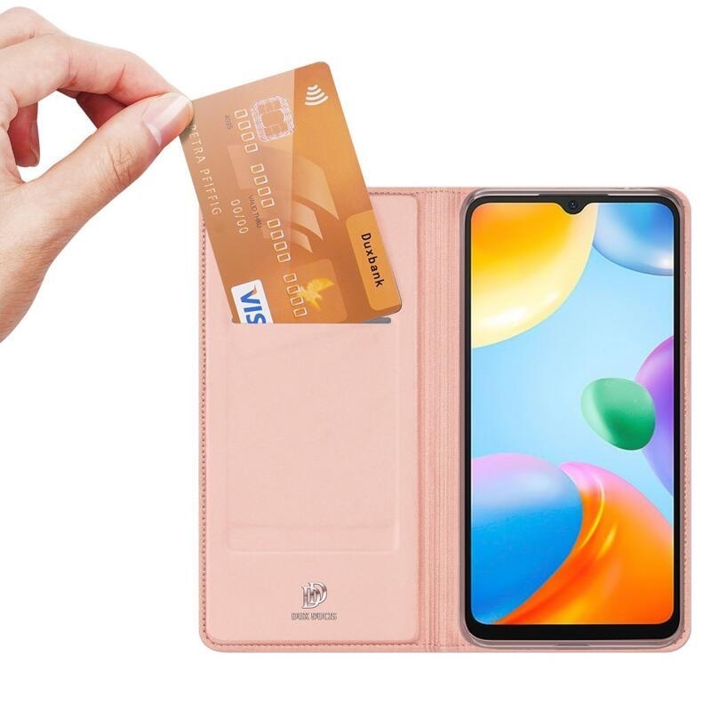 DUX PU bőr tok Xiaomi Redmi 10C - rózsaarany színben