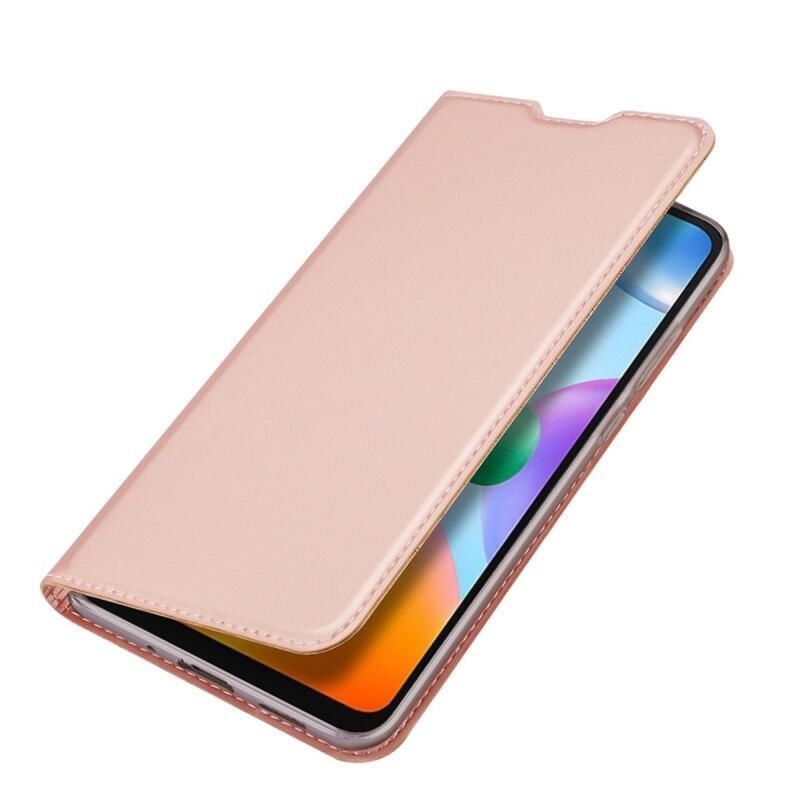 DUX PU bőr tok Xiaomi Redmi 10C - rózsaarany színben