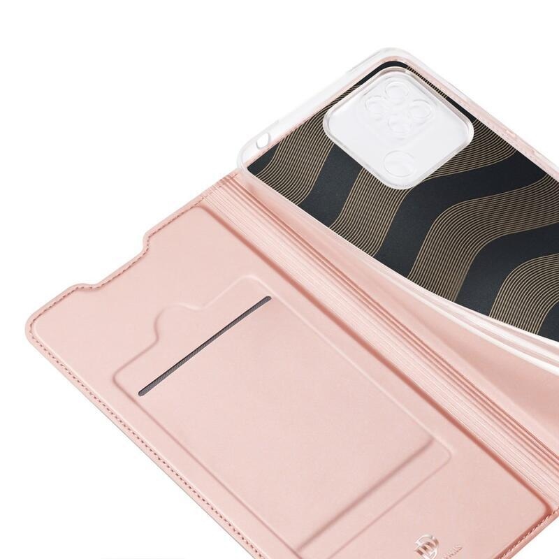 DUX PU bőr tok Xiaomi Redmi 10C - rózsaarany színben