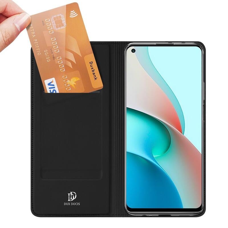DUX PU bőr tok a Xiaomi Redmi Note 9T 5G készülékhez - fekete