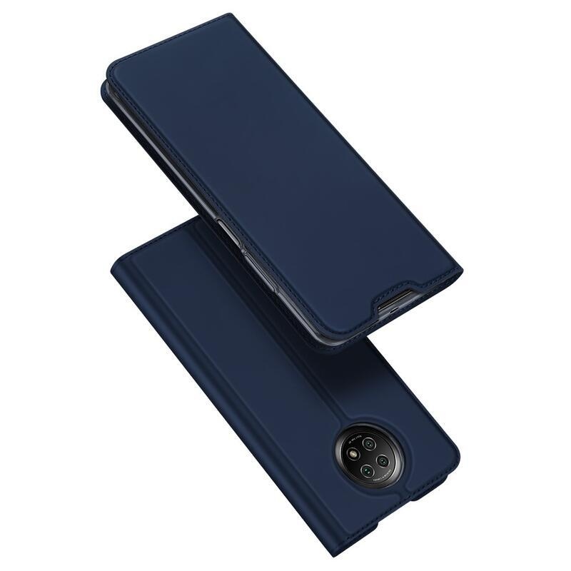DUX PU bőr tok Xiaomi Redmi Note 9T 5G - sötétkék színben