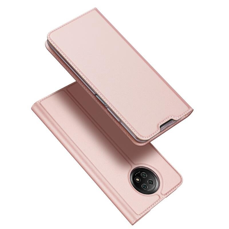 DUX PU bőr tok Xiaomi Redmi Note 9T 5G - rózsaszínű