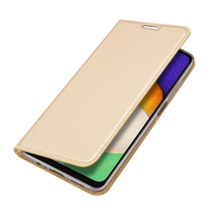 DUX PU bőr mobiltelefon tok Samsung Galaxy A13 5G/Galaxy A04s (164,7 x 76,7 x 9,1 mm) - arany színű