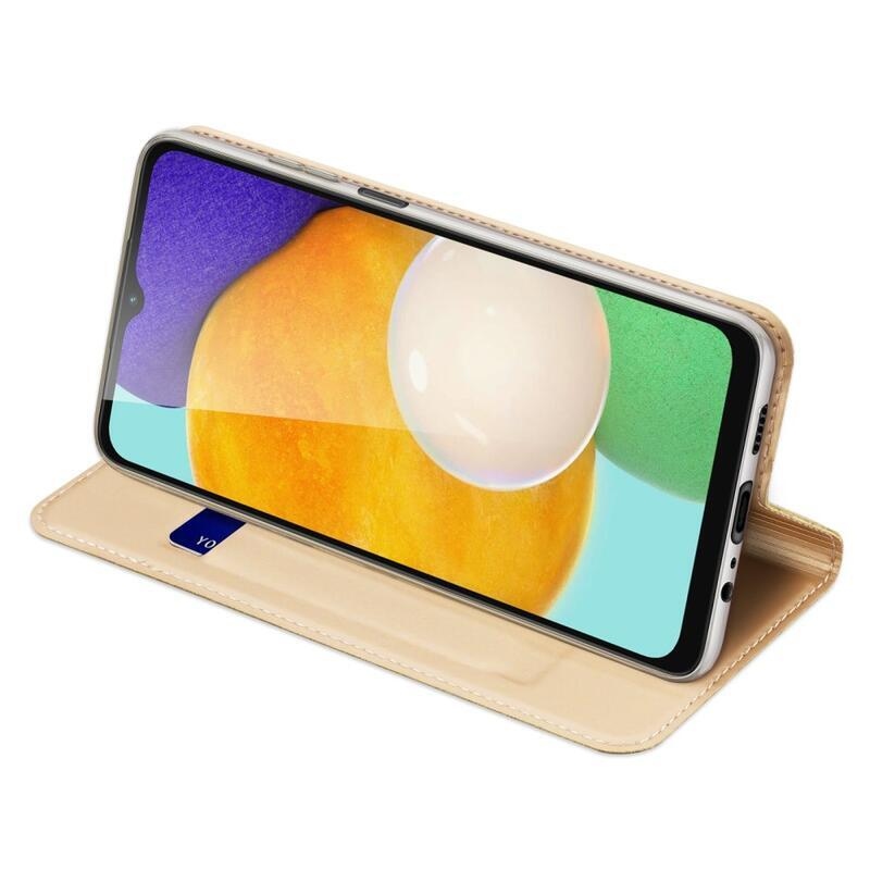 DUX PU bőr mobiltelefon tok Samsung Galaxy A13 5G/Galaxy A04s (164,7 x 76,7 x 9,1 mm) - arany színű