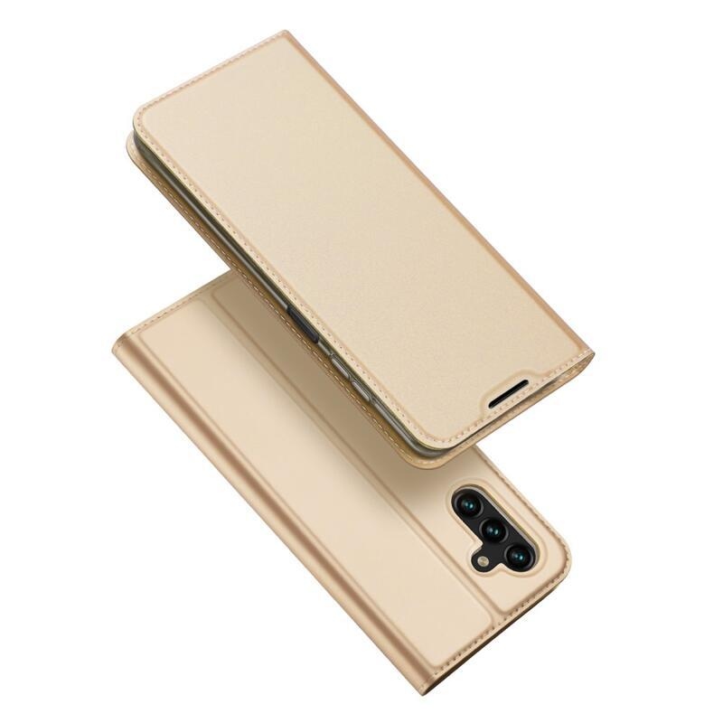 DUX PU bőr mobiltelefon tok Samsung Galaxy A13 5G/Galaxy A04s (164,7 x 76,7 x 9,1 mm) - arany színű