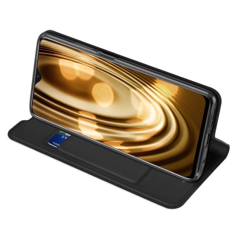 DUX PU bőr tok a Xiaomi Poco M3/Redmi 9T számára - fekete színű