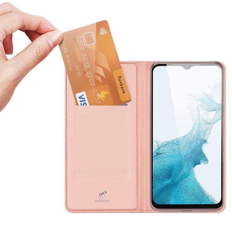 DUX PU bőr tok Samsung Galaxy A23 4G/5G készülékhez - rózsaszín