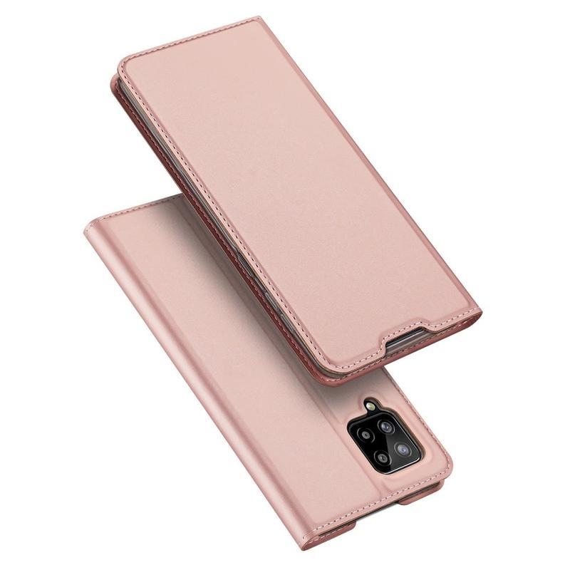 DUX PU bőr tok Samsung Galaxy A42 5G készülékhez - rózsaarany színben