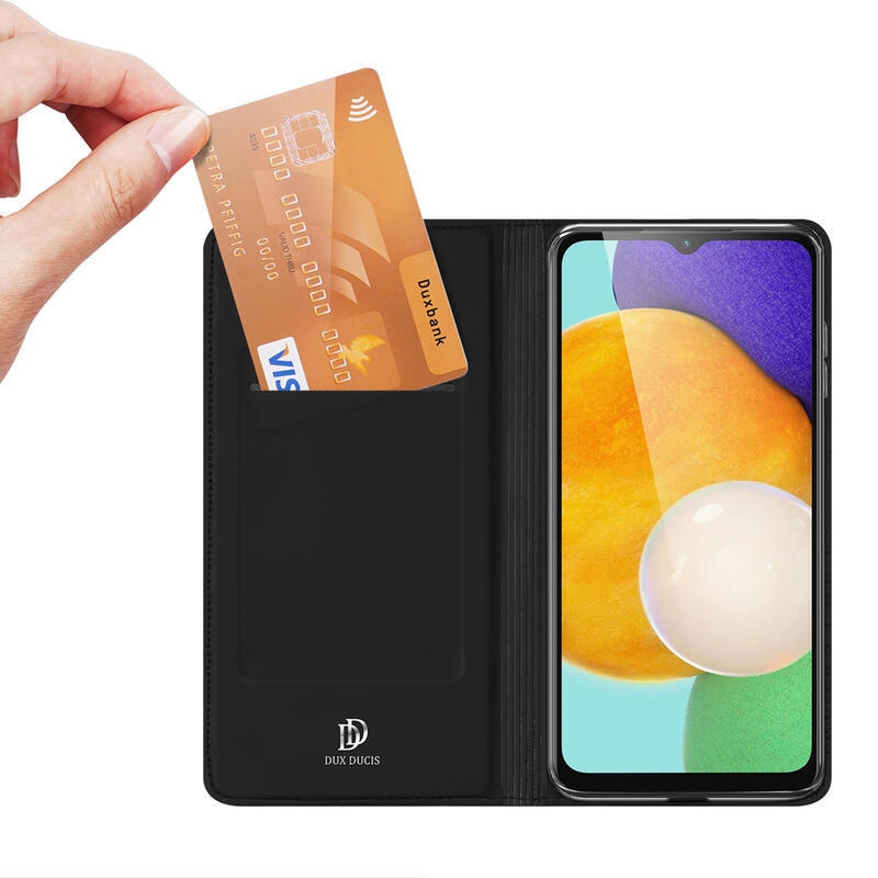 DUX stílusos tok Samsung Galaxy A14 4G/5G készülékhez - fekete