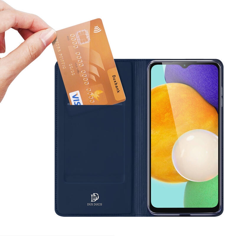 DUX stílusos tok Samsung Galaxy A14 4G/5G készülékhez - sötétkék