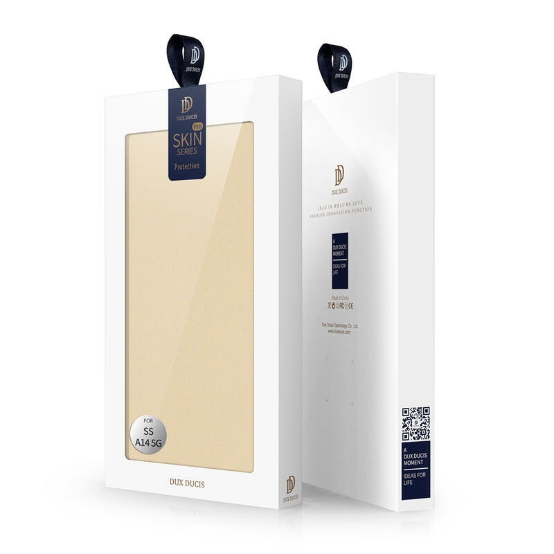 DUX stílusos tok Samsung Galaxy A14 4G/5G készülékhez - arany színben
