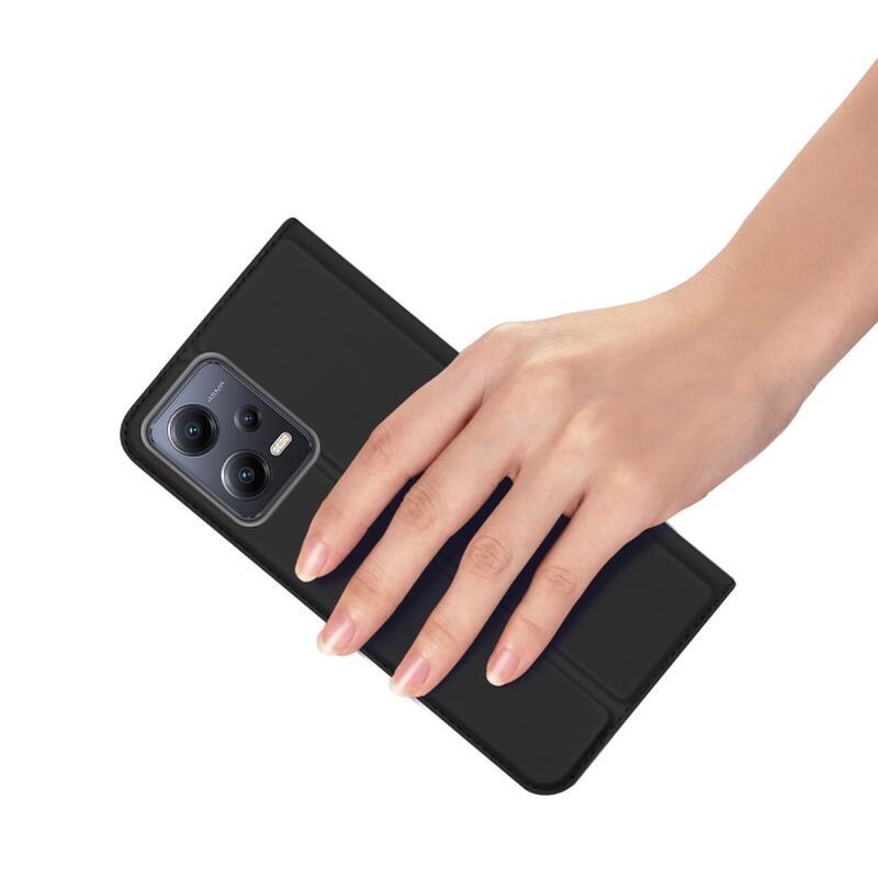 DUX stílusos tok Xiaomi Redmi Note 12 5G/Poco X5 5G - fekete színben