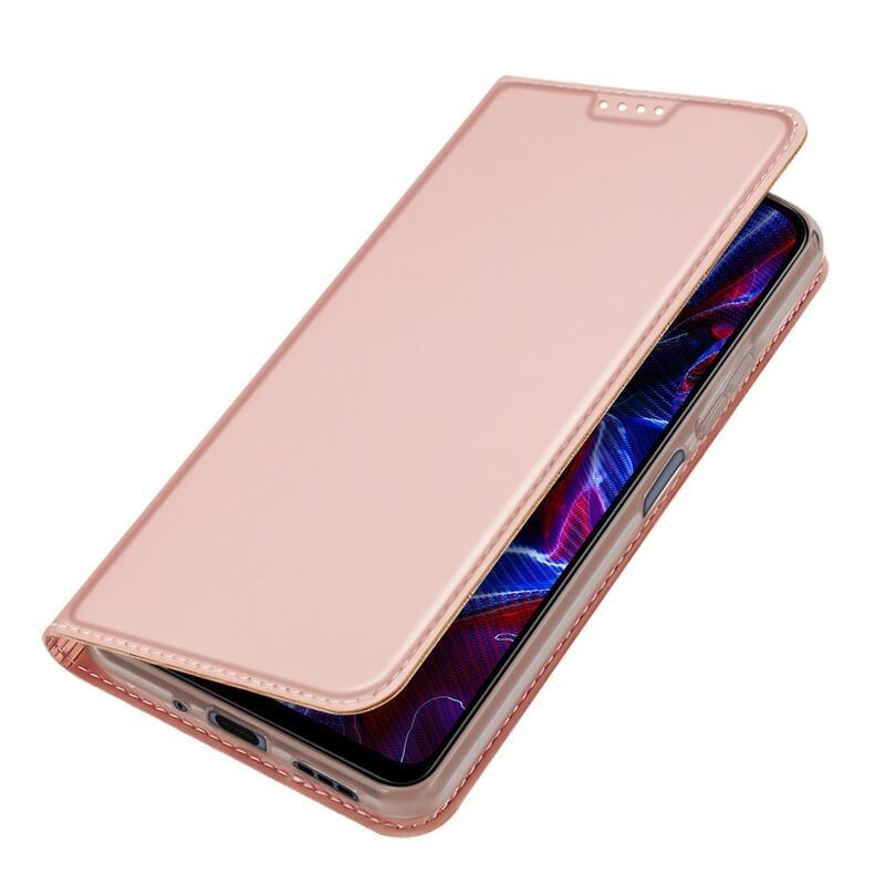 DUX stílusos tok Xiaomi Redmi Note 12 5G/Poco X5 5G - rózsaarany színben