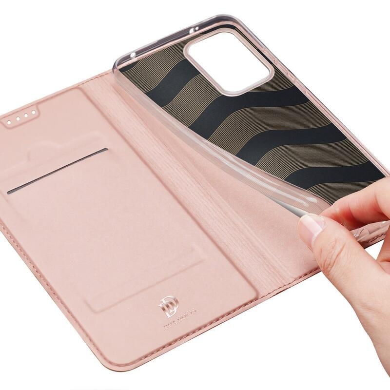 DUX stílusos tok Xiaomi Redmi Note 12 5G/Poco X5 5G - rózsaarany színben