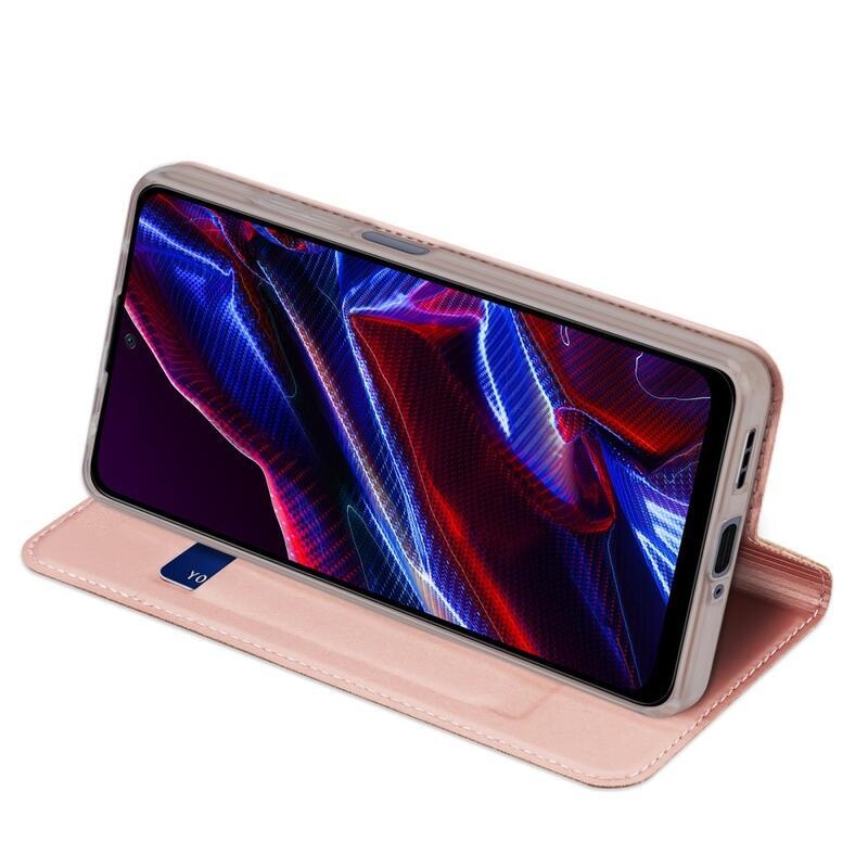 DUX stílusos tok Xiaomi Redmi Note 12 5G/Poco X5 5G - rózsaarany színben