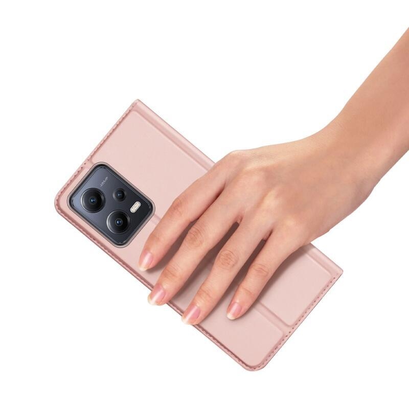 DUX stílusos tok Xiaomi Redmi Note 12 5G/Poco X5 5G - rózsaarany színben