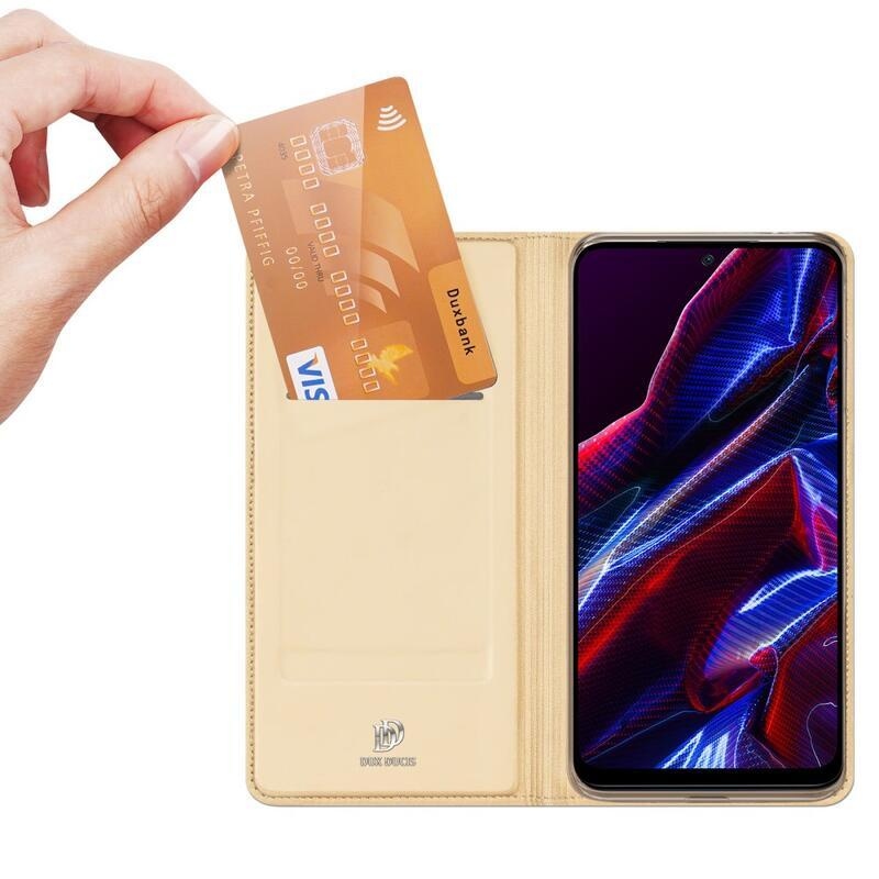 DUX stílusos tok Xiaomi Redmi Note 12 5G/Poco X5 5G - arany színben