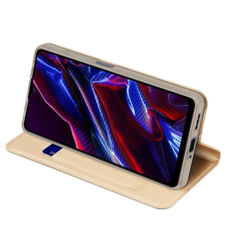 DUX stílusos tok Xiaomi Redmi Note 12 5G/Poco X5 5G - arany színben