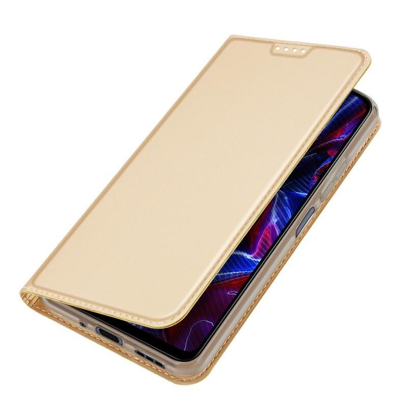 DUX stílusos tok Xiaomi Redmi Note 12 5G/Poco X5 5G - arany színben