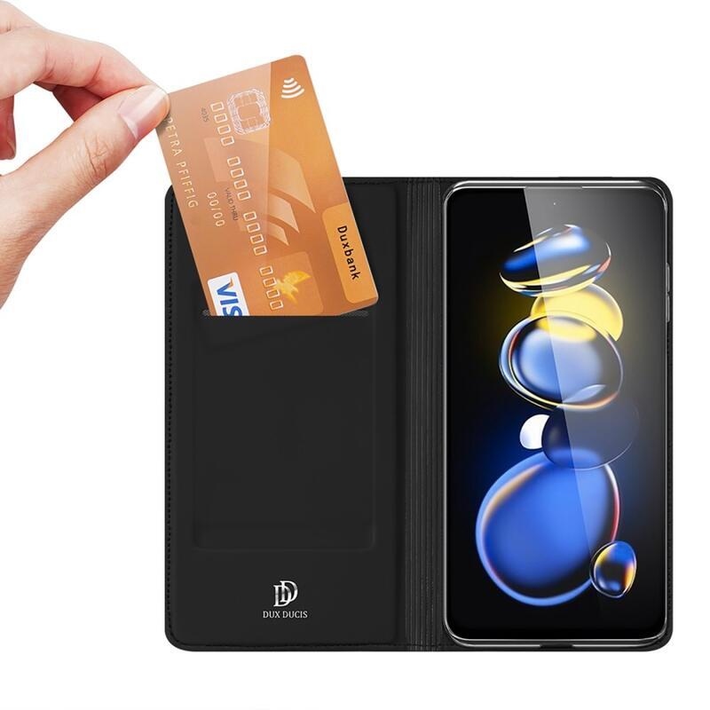 DUX stílusos PU bőr tok Xiaomi Poco X4 GT 5G - fekete