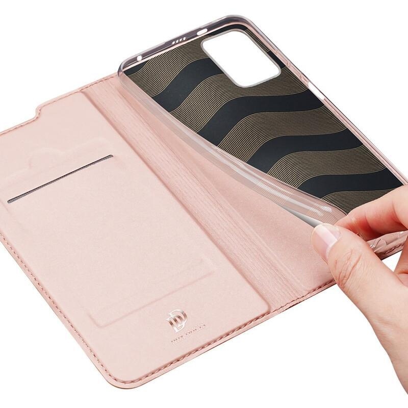 DUX stílusos PU bőr tok Xiaomi Poco X4 GT 5G - rózsaarany színben