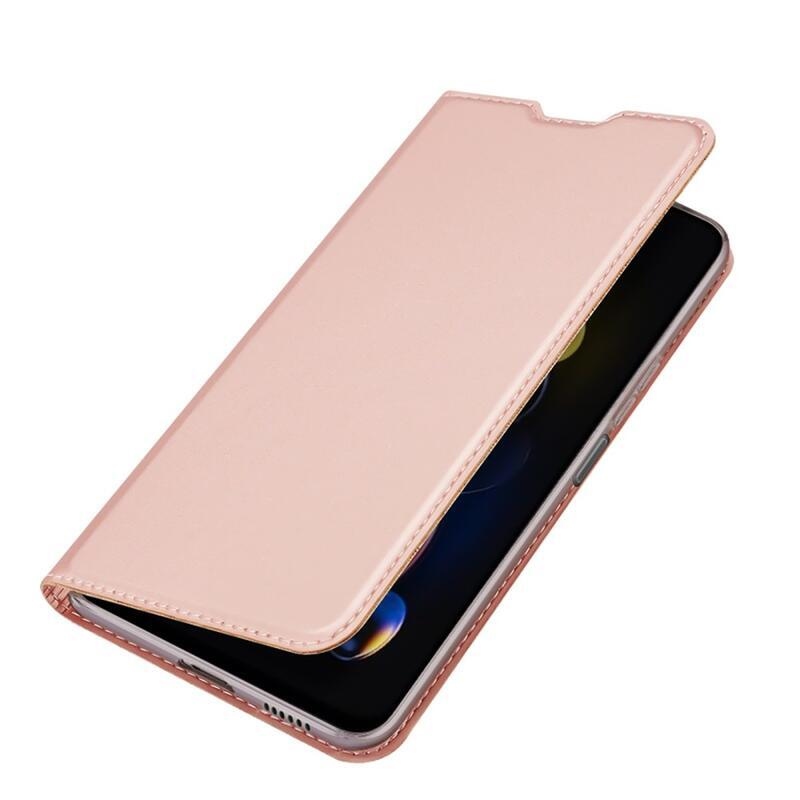 DUX stílusos PU bőr tok Xiaomi Poco X4 GT 5G - rózsaarany színben
