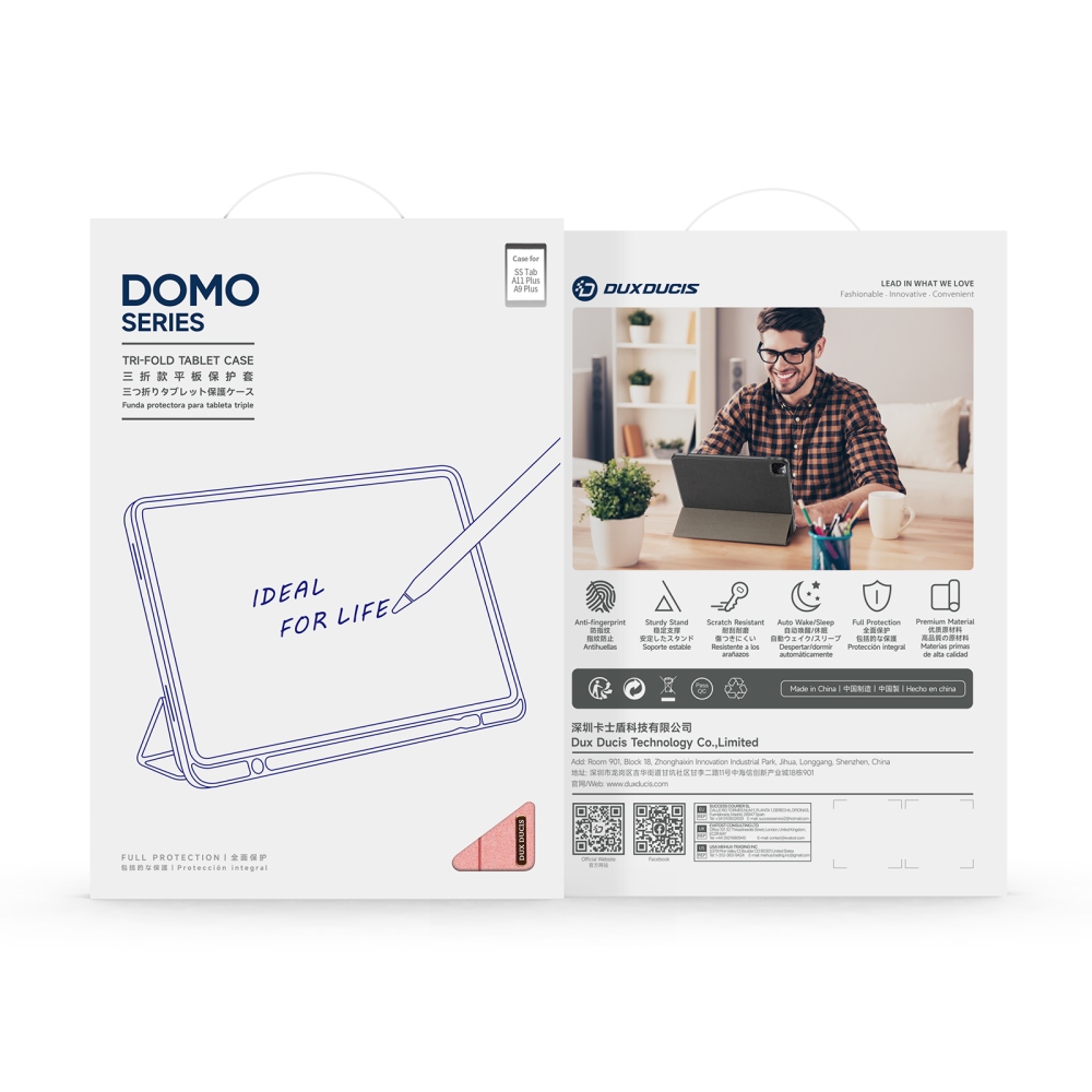 DUX tablet tok Samsung Galaxy Tab A11+/Tab A9+ - rózsaszínű