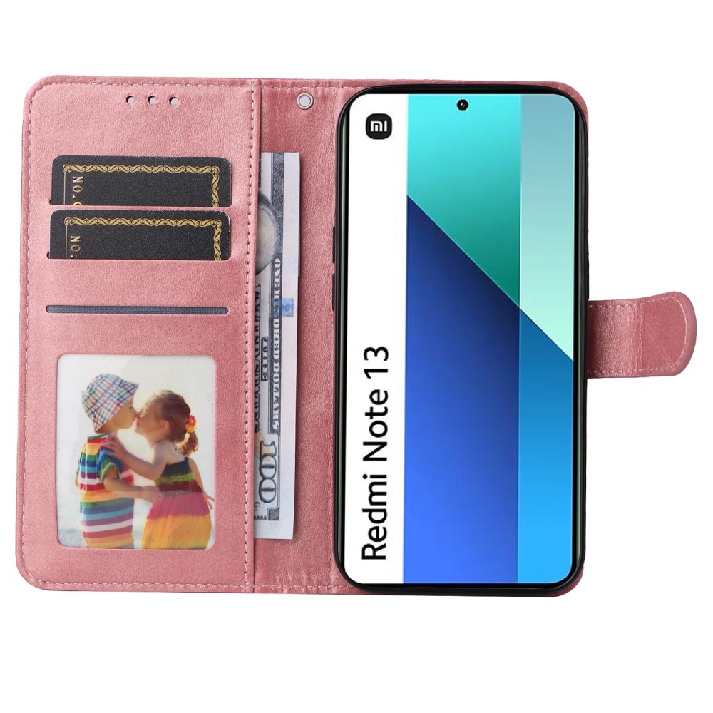 Tárcás könyv tok Xiaomi Redmi Note 13-hoz - rózsaszín