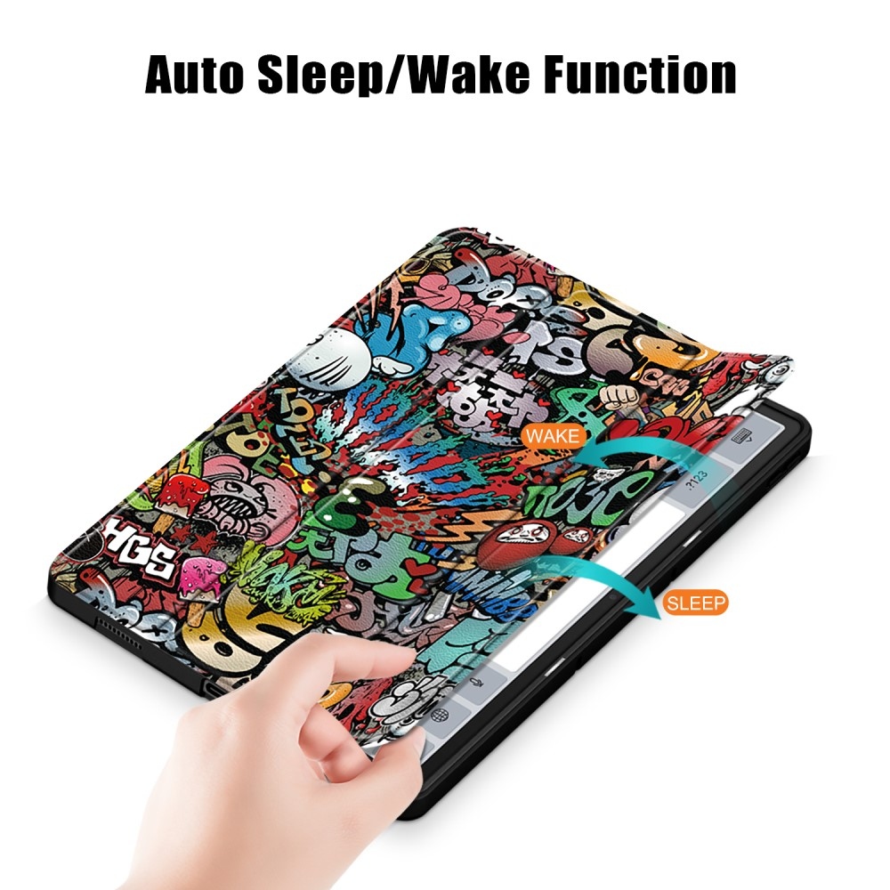 Patte intelligens záró tok Lenovo Tab P12 táblagéphez - graffiti