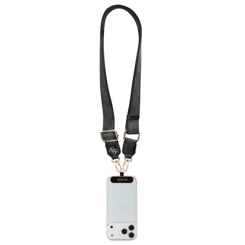 Guess Crossbody Strap PU 4G fém logó fekete