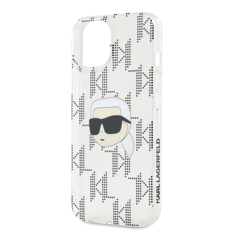 Karl Lagerfeld IML galvanizált Karl Head hátlap iPhone 15 átlátszó iPhone 15 készülékhez