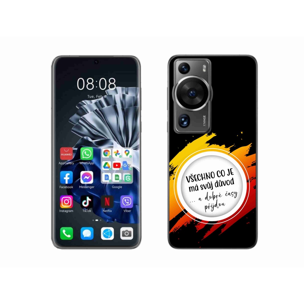 Gél borítás mmCase a Huawei P60 Pro - idézet 3 fekete háttérrel