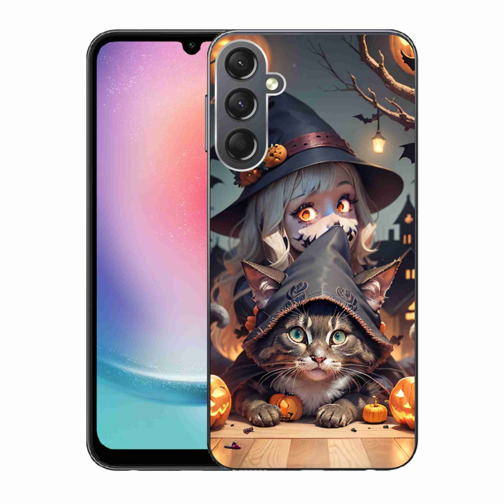 Gél borítás mmCase Samsung Galaxy A24 készülékhez - boszorkány macskával