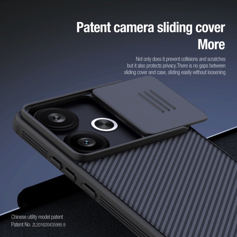 Nillkin CamShield PRO hátlap a Poco F6-hoz Fekete