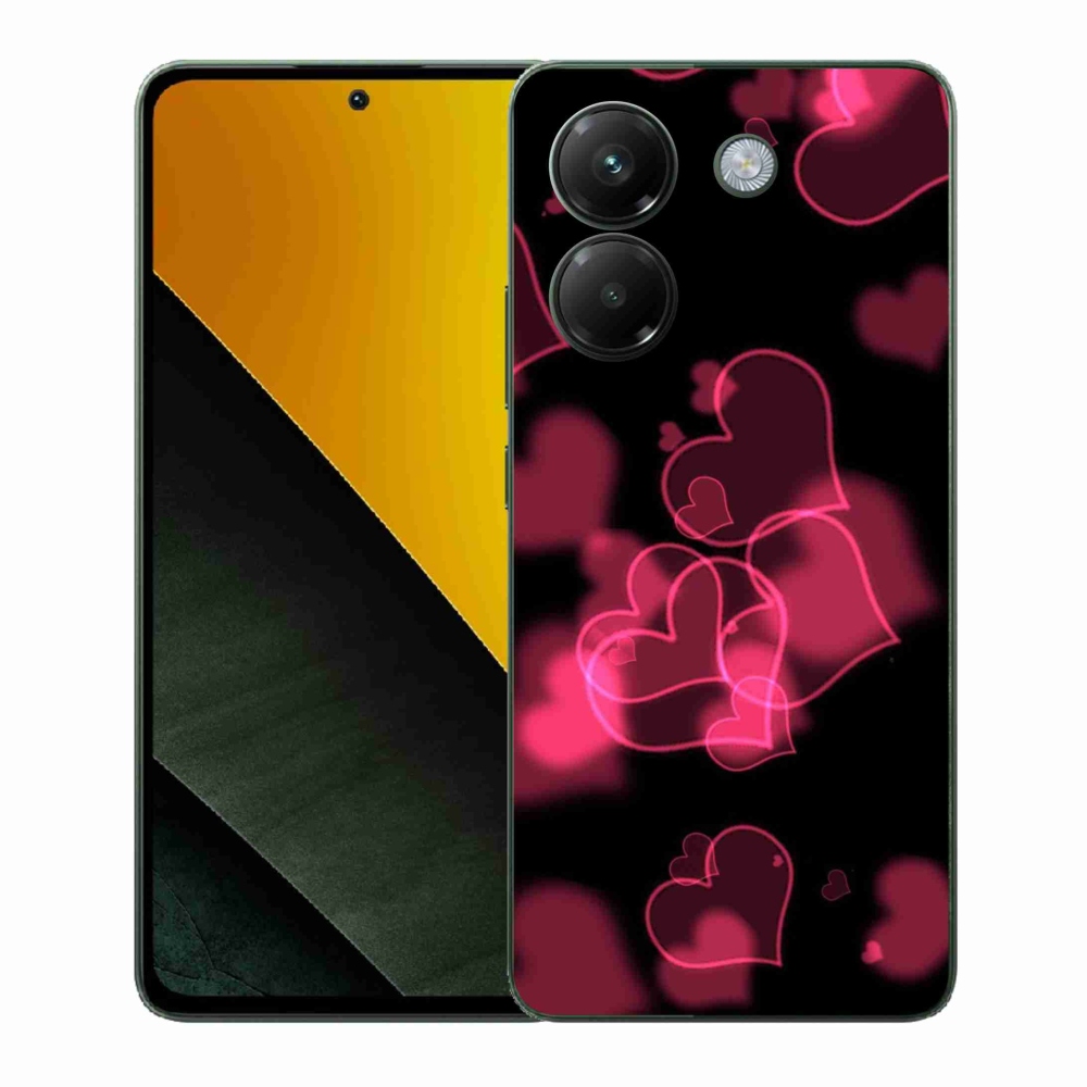 Gél borítás mmCase a Xiaomi Poco M7 Pro 5G-hez - piros szívek