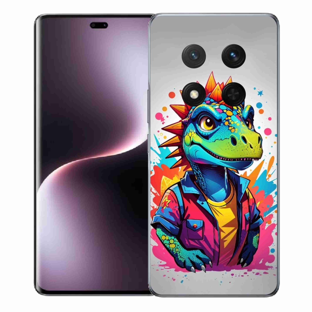 Gél borító mmCase a Honor Magic 7 Lite 5G számára - színes dinoszaurusz